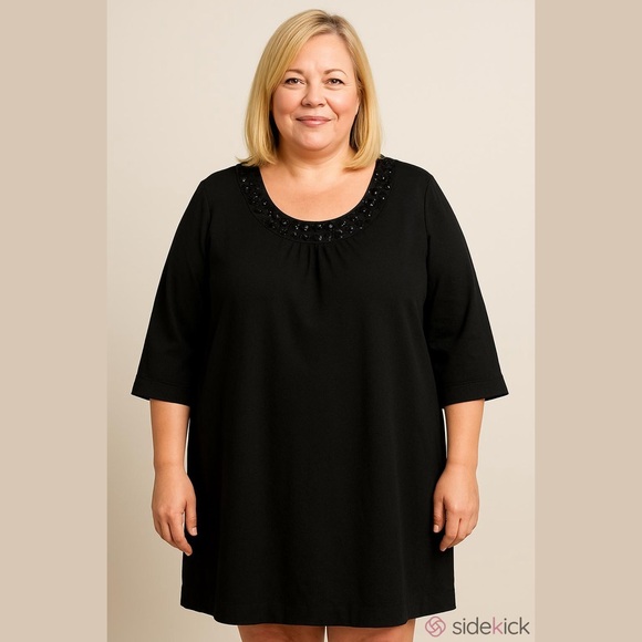 Maggie Barnes Dresses & Skirts - MAGGIE BARNES BLACK DRESS BLACK JEWEL EMBELLISHMENTS